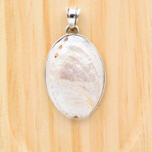 Iridescent Shell Cabochon Pendant